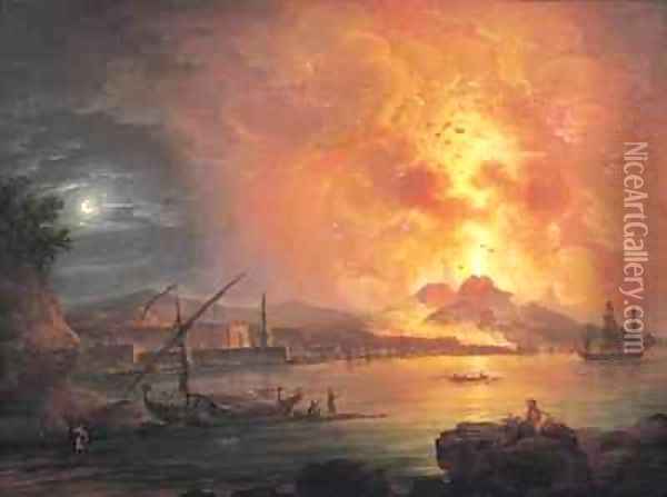 The Eruption of Vesuvius Oil Painting - Jean Baptiste Genillion