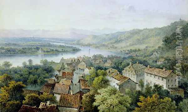 A View of Karlsruhe Oil Painting - Thomas Sidney Cooper