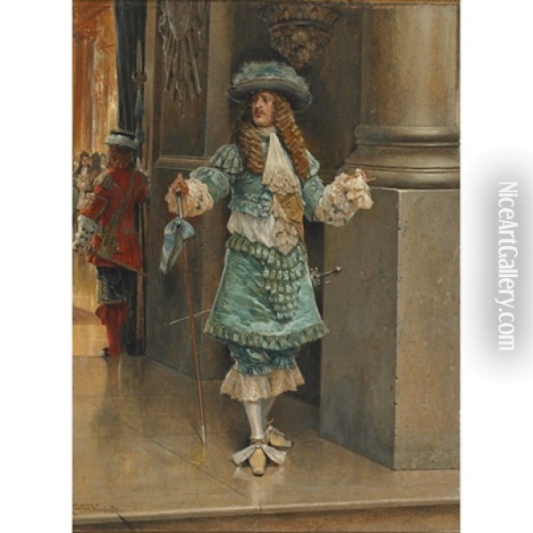 A Gentleman Of The Court Oil Painting - Richard Caton Woodville Jr.