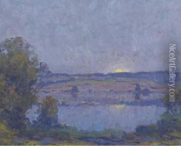 Early Moon Rise Oil Painting - Christian Walter