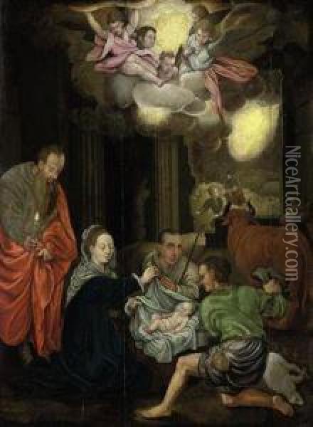 The Adoration Of The Shepherds Oil Painting - Jacob I De Backer