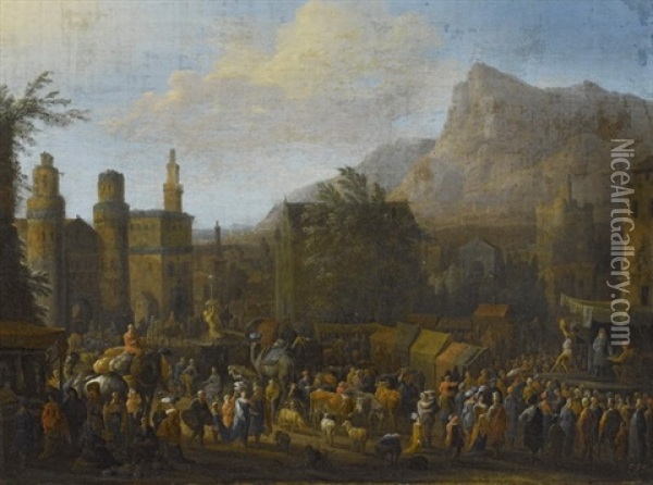 Orientalischer Jahrmarkt Oil Painting - Jan-Baptiste van der Meiren