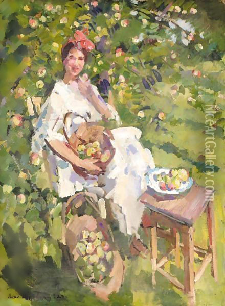 Apples In The Garden Oil Painting - Konstantin Alexeievitch Korovin