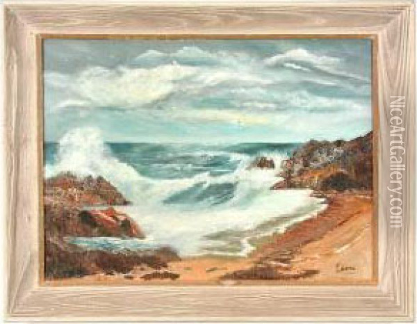 California Seascape Oil Painting - E. Martin