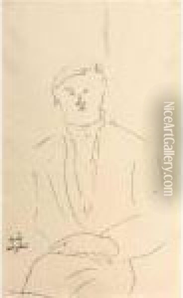 Portrait De Jacques Lipchitz Oil Painting - Amedeo Modigliani