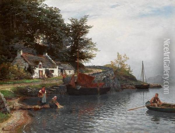 Bukt I Det Vestlige Skottland 1880 Oil Painting - Hans Fredrik Gude