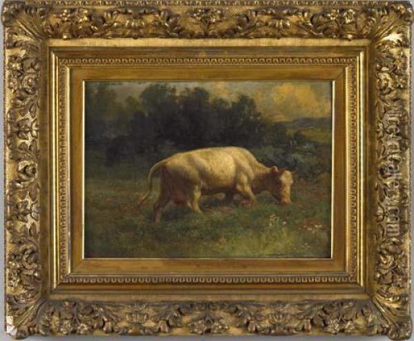 Pastoral Scene With Cow Oil Painting - Johannes Adam Simon Oertel