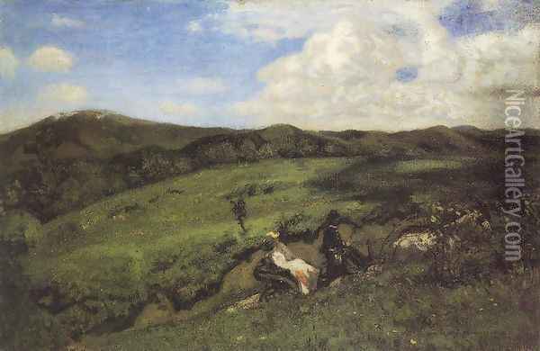 Spring Excursion 1903 Oil Painting - Bela Ivanyi Grunwald