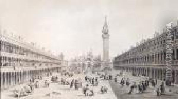 The Piazza San Marco With The Basilica Oil Painting - Francesco Guardi