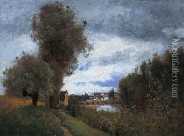 Paysage Des Bords De La Vienne Oil Painting - Paul Trouillebert
