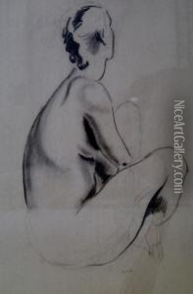 Seated Nude Oil Painting - Earl Horter