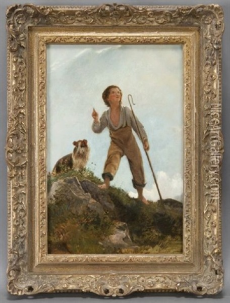 Shepherd Boy And His Dog Oil Painting - James Sant