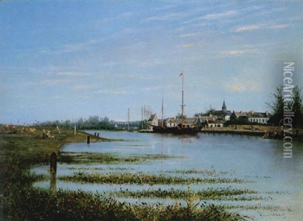 El Puerto De Touque Oil Painting - Frederic Legrip