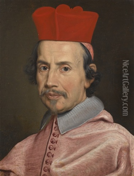 Portrait Of The Cardinal Marco Galli (1619-1683), Bust-length Oil Painting - Giovanni Battista Gaulli