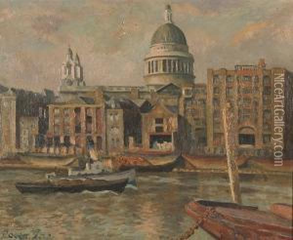 St Paul's From The Thames Oil Painting - Roger Eliot Fry