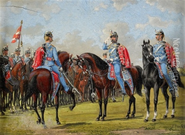 Kavallerister Oil Painting - Gustav Brock
