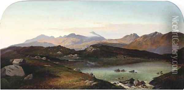The high Loch on Ben Ledi, Perthshire Oil Painting - Charles Leslie