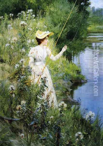 The Gentle Angler Oil Painting - Francis Coates Jones