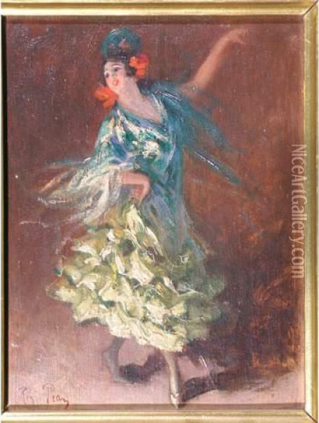 Danseuse Espagnole Oil Painting - Rene Louis Pean