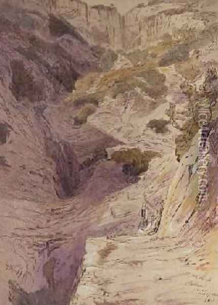 The Rock Korax Ithaca Oil Painting - Edward Lear