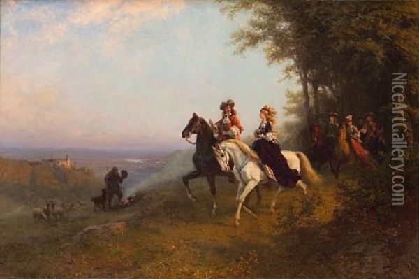 The Morning Ride Oil Painting - Carl Schlesinger