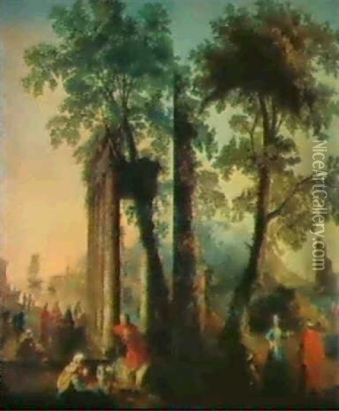 Vue Panoramique De Naples                                   (3) Oil Painting - Antonio Joli
