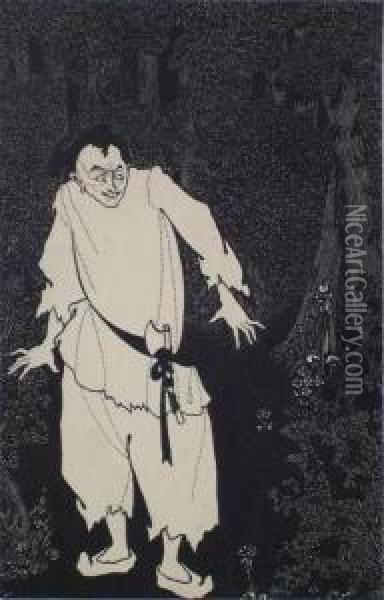 Ali Baba In The Woods Oil Painting - Aubrey Vincent Beardsley