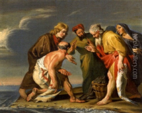 La Drachme De Saint Pierre Oil Painting - Mathaeus Stomer the Younger