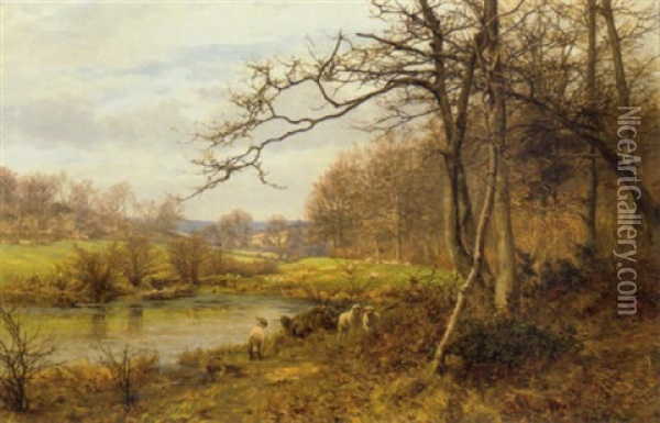 An Autumnal Landscape Oil Painting - Frank Walton
