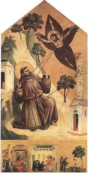 Stigmatization of St Francis Oil Painting - Giotto Di Bondone