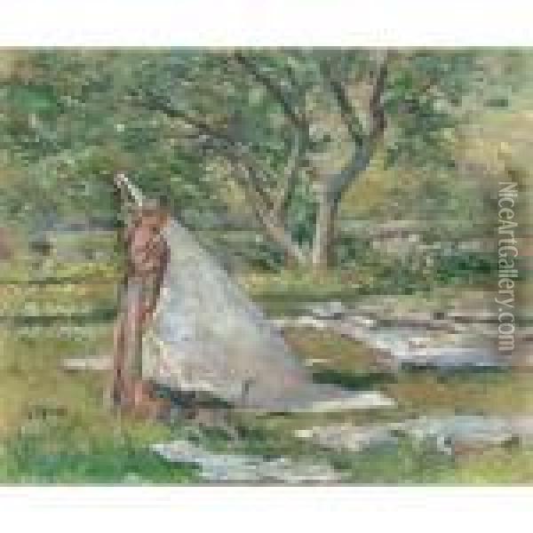 Washing Day Oil Painting - Theodore Robinson