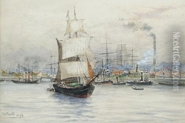 London River Oil Painting - Hubert James Medlycott
