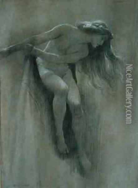 Female Nude Study Oil Painting - John Robert Dicksee