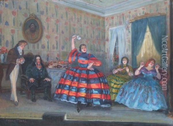 Flamenco Oil Painting - Charles Henry Tenre