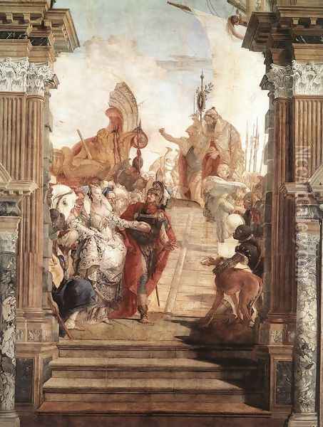 The Meeting of Anthony and Cleopatra 1746-47 Oil Painting - Giovanni Battista Tiepolo