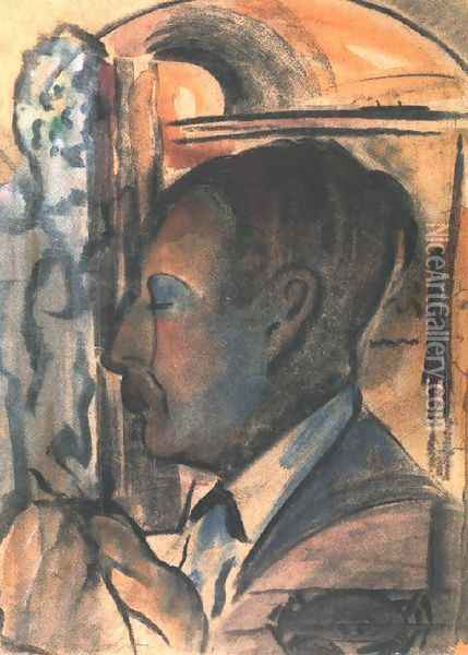 Self-portrait 1932 Oil Painting - Istvan Farkas