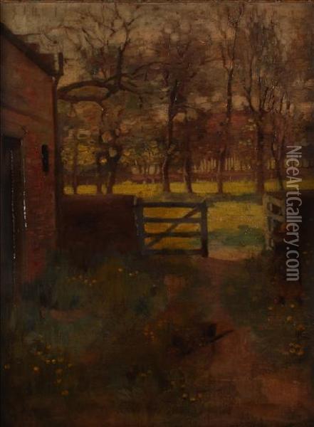 The Field Gate Oil Painting - James Bell Anderson