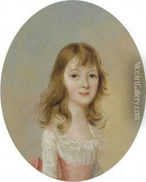 Portraits Of Members Of The Oliver Family Of Exwick House Oil Painting - Lewis Vaslet