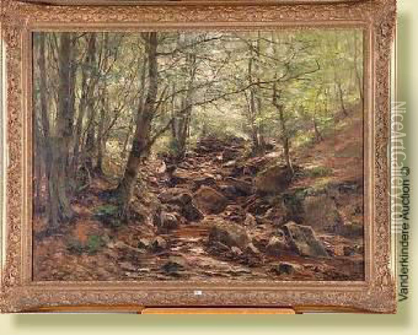 Ruisseau En Foret D'ardennes Oil Painting - Joseph Charles Francois