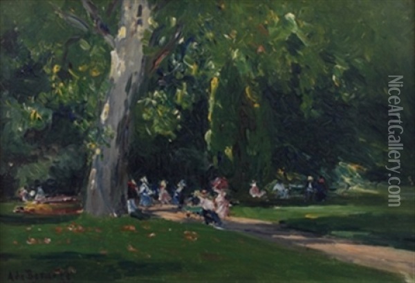 Nuevo Parque De Vichy Oil Painting - Aureliano De Beruete