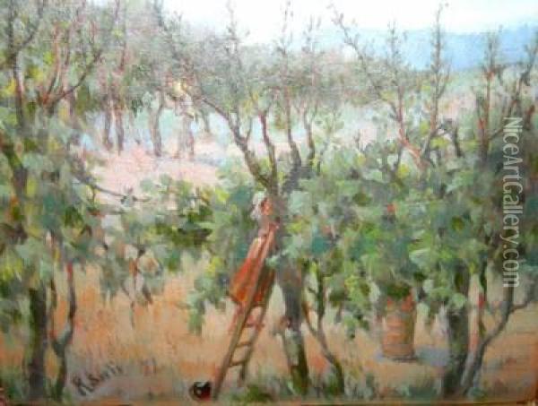 Vendemmia Oil Painting - Raffaelo Sorbi