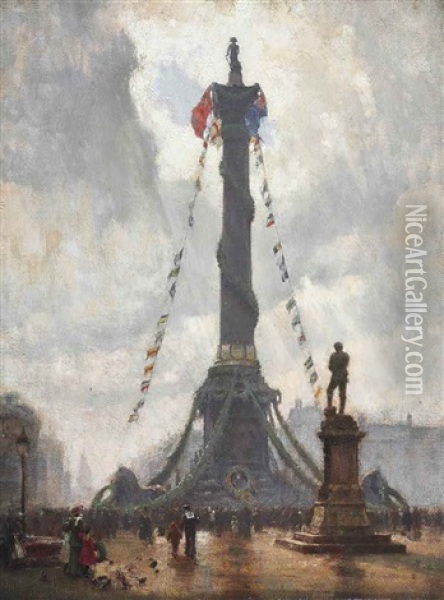 Trafalgar Day Oil Painting - William Logsdail