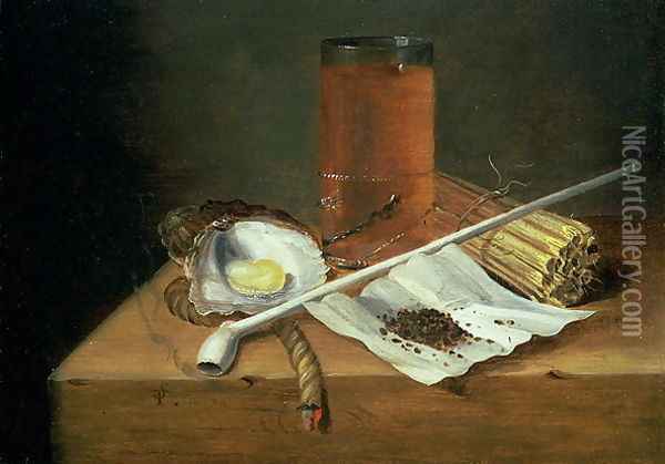 Still life with Smoking Requisites, 1659 Oil Painting - Casparus Smits