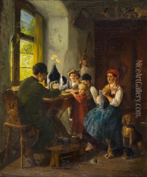 Forsterfamilie Oil Painting - Heinrich Leinweber