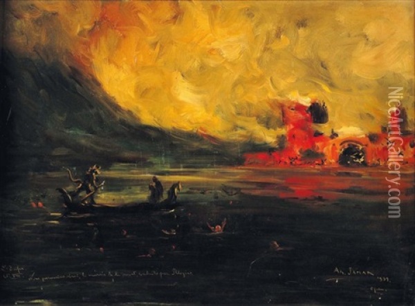 La Traversee Du Styx Oil Painting - Armand Gustave Gerard Jamar