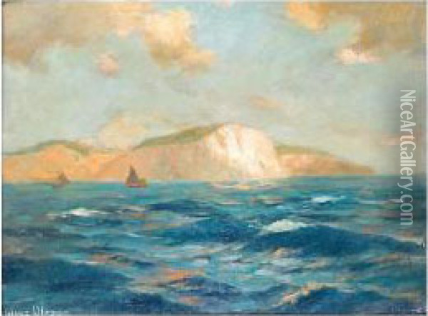 Off The Isle Of Wight Oil Painting - Julius Olsson