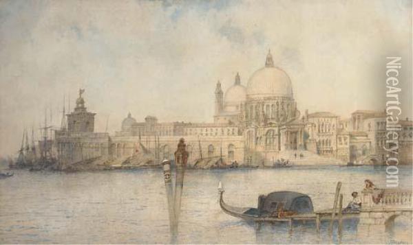 Santa Maria Della Salute And The Dogana, Venice Oil Painting - Paul Marny