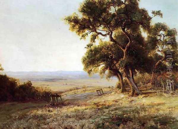 Late Afternoon, Valley of the Leon Oil Painting - Julian Onderdonk