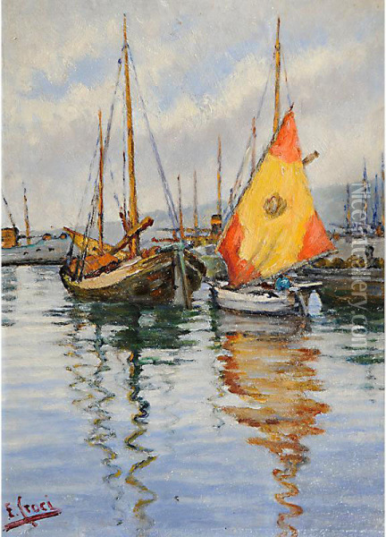 Barche Oil Painting - Ernesto Croci
