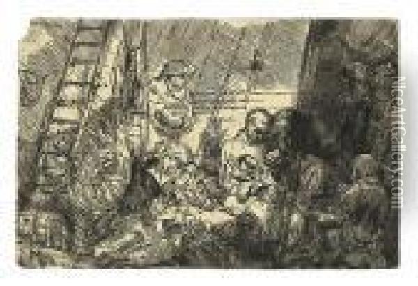 The Circumcision In The Stable. Oil Painting - Rembrandt Van Rijn